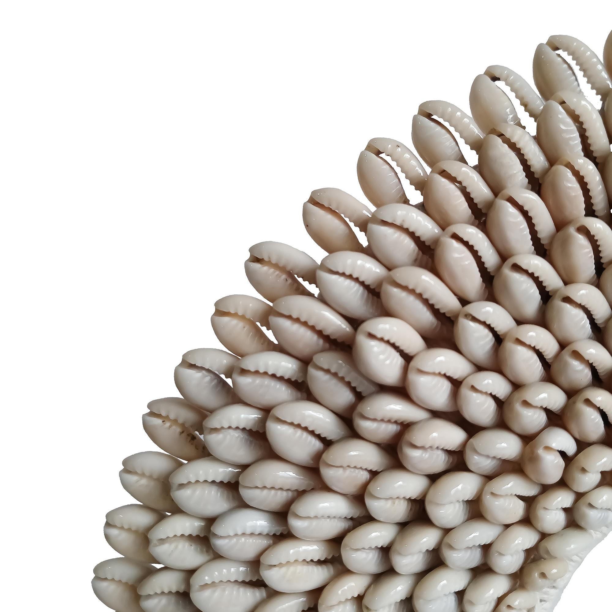 Money Cowrie & Macramé Necklace on Stand, Papua New Guinea In Good Condition For Sale In New York, NY