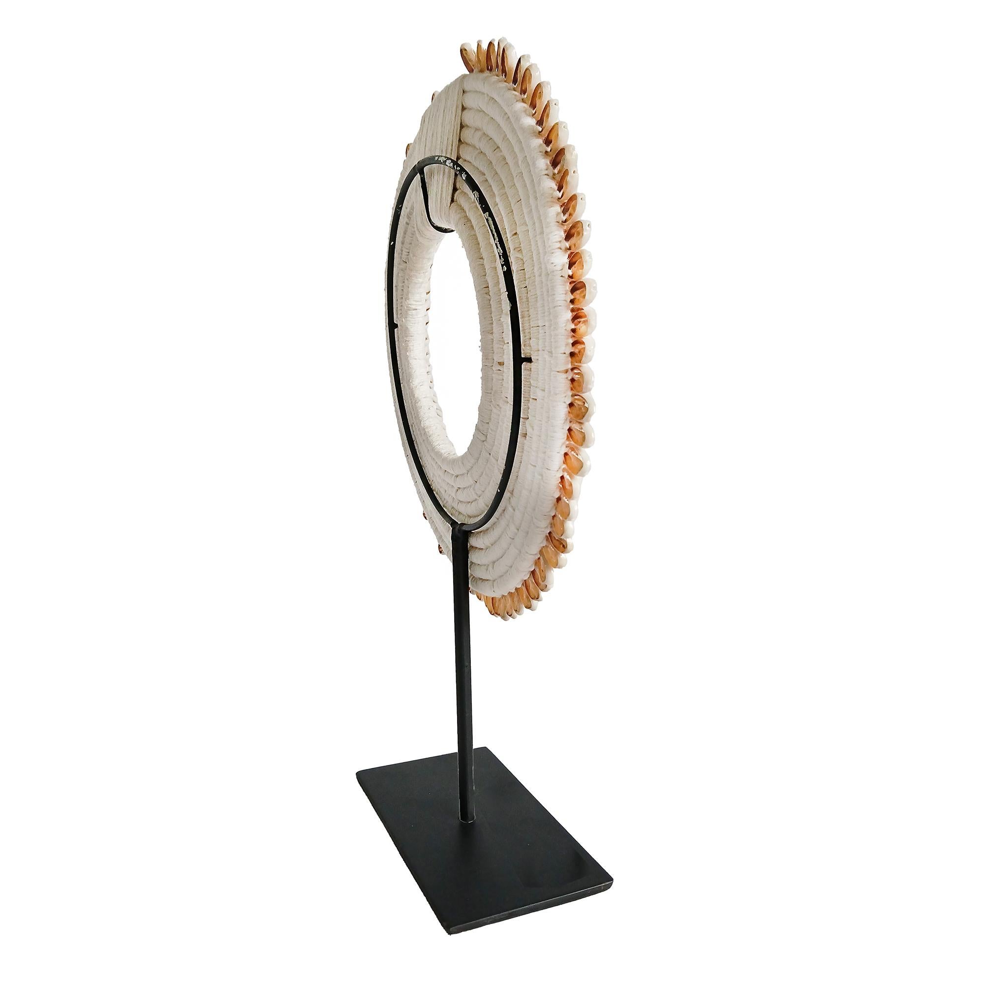 Money Cowrie & Macramé Necklace on Stand, Papua New Guinea For Sale 1