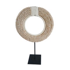 Money Cowrie & Macramé Necklace on Stand, Papua New Guinea