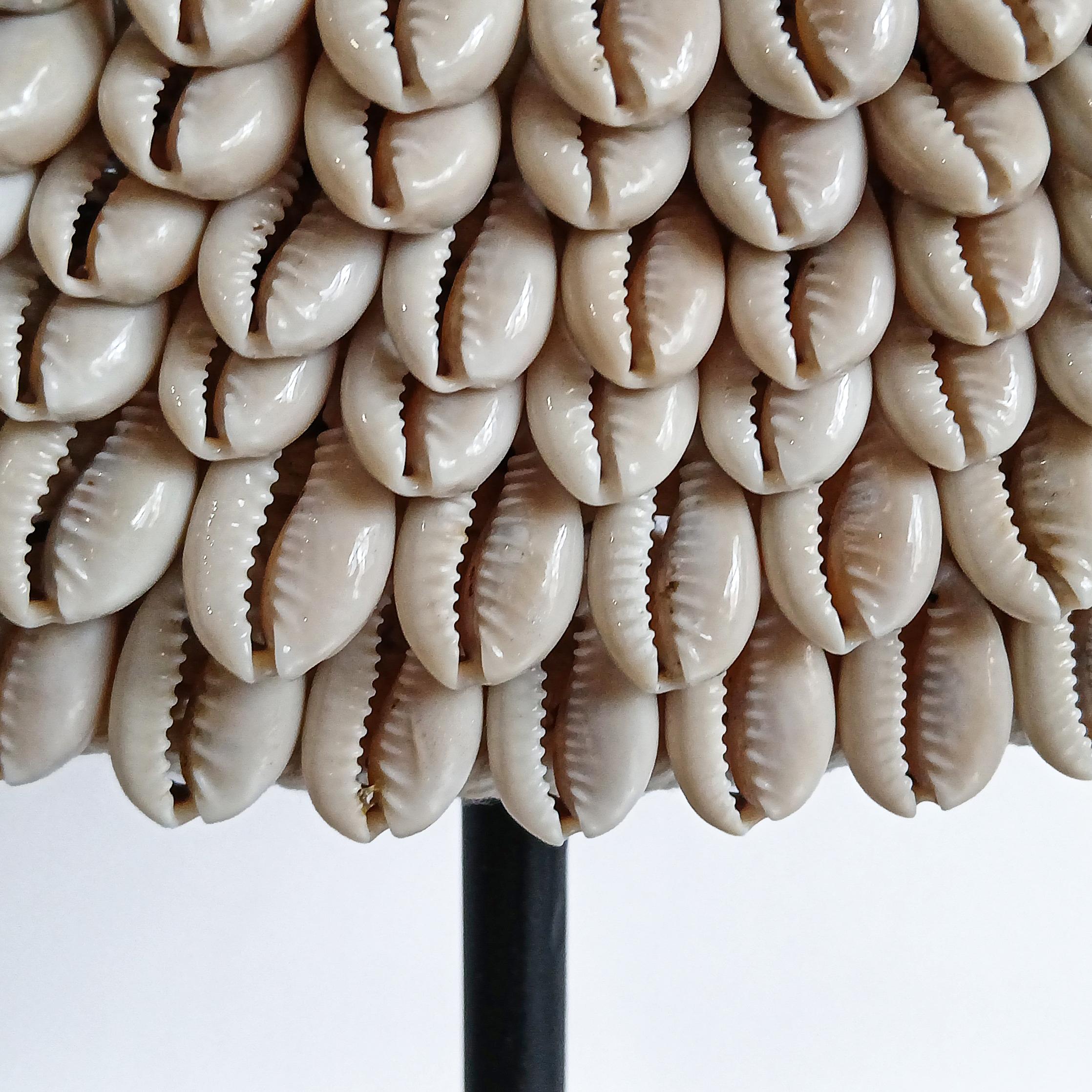 Shell Money Cowrie & Macramé Necklace on Stand, Papua New Guinea For Sale
