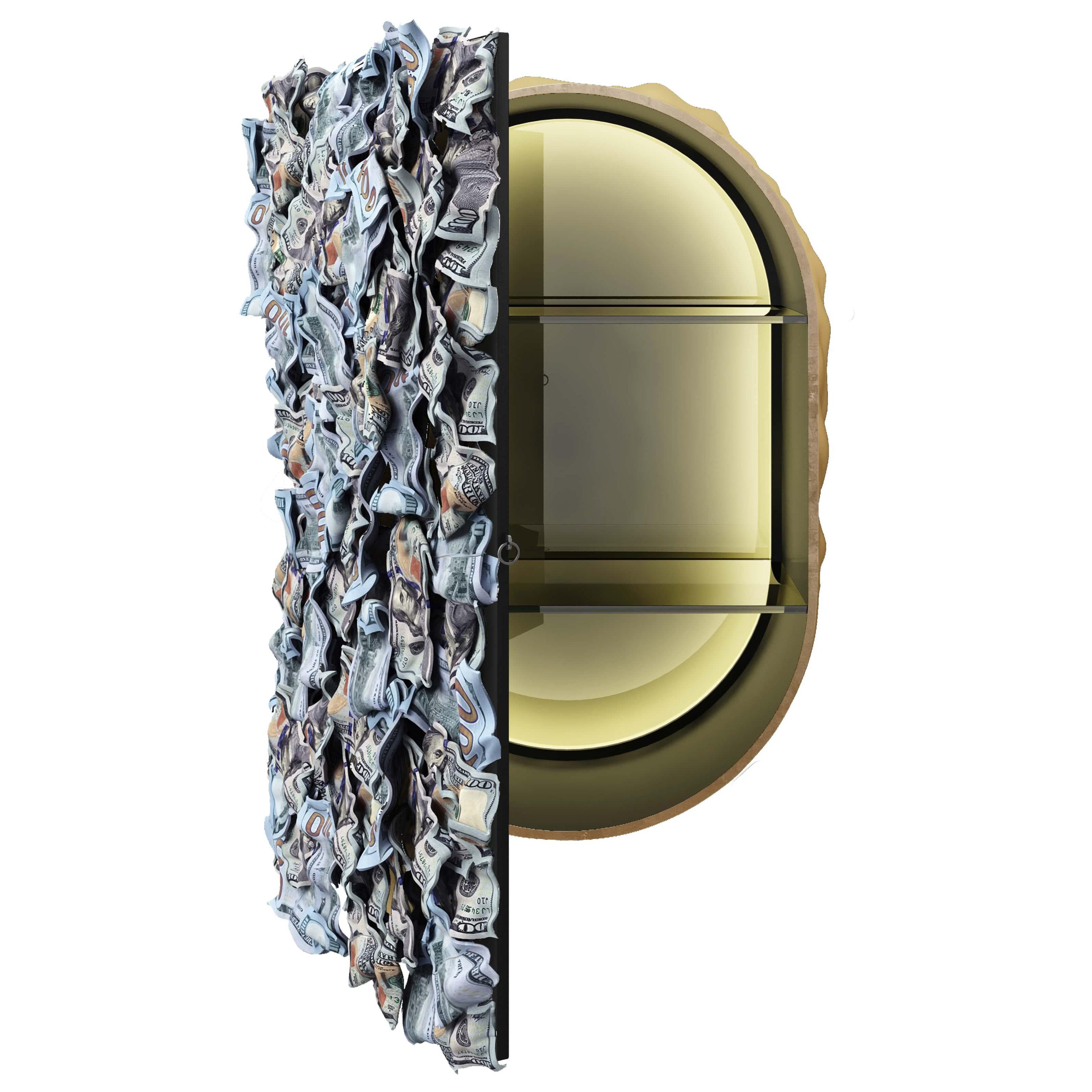 Money Dollar and Resin Cabinet by Fabio Arcaini and Paul Rousso For Sale