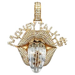 Money Talk$ Baguette and RBC Diamond 2-Tone Gold Pendant