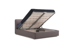'MONFORTE' Minimal Style King-Size Bed with Upholstered Headboard and Bed Frame