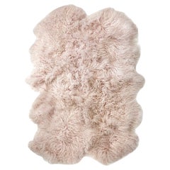 Mongolian Fur Rug or Throw, Blush Pink