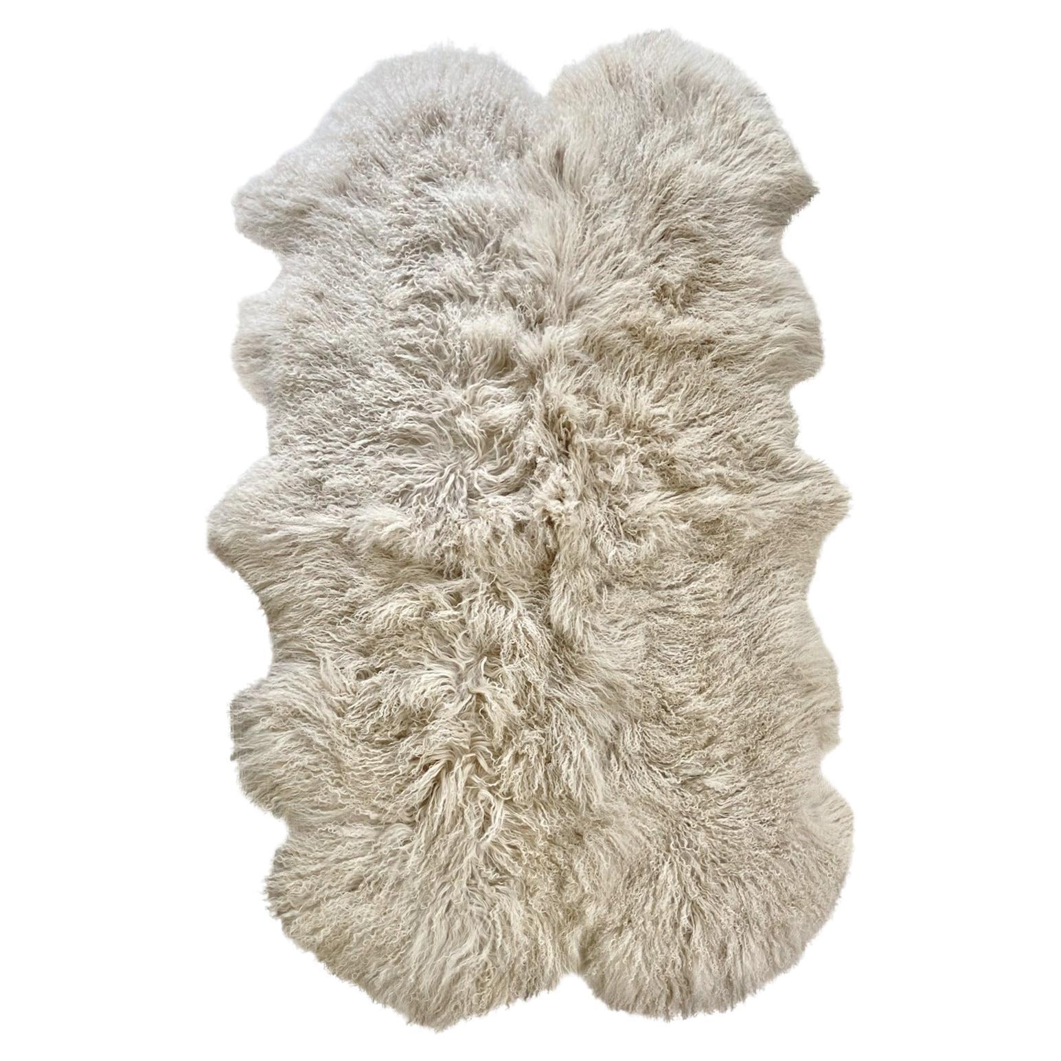 Mongolian Fur Sheepskin Rug Latte 100x170cm