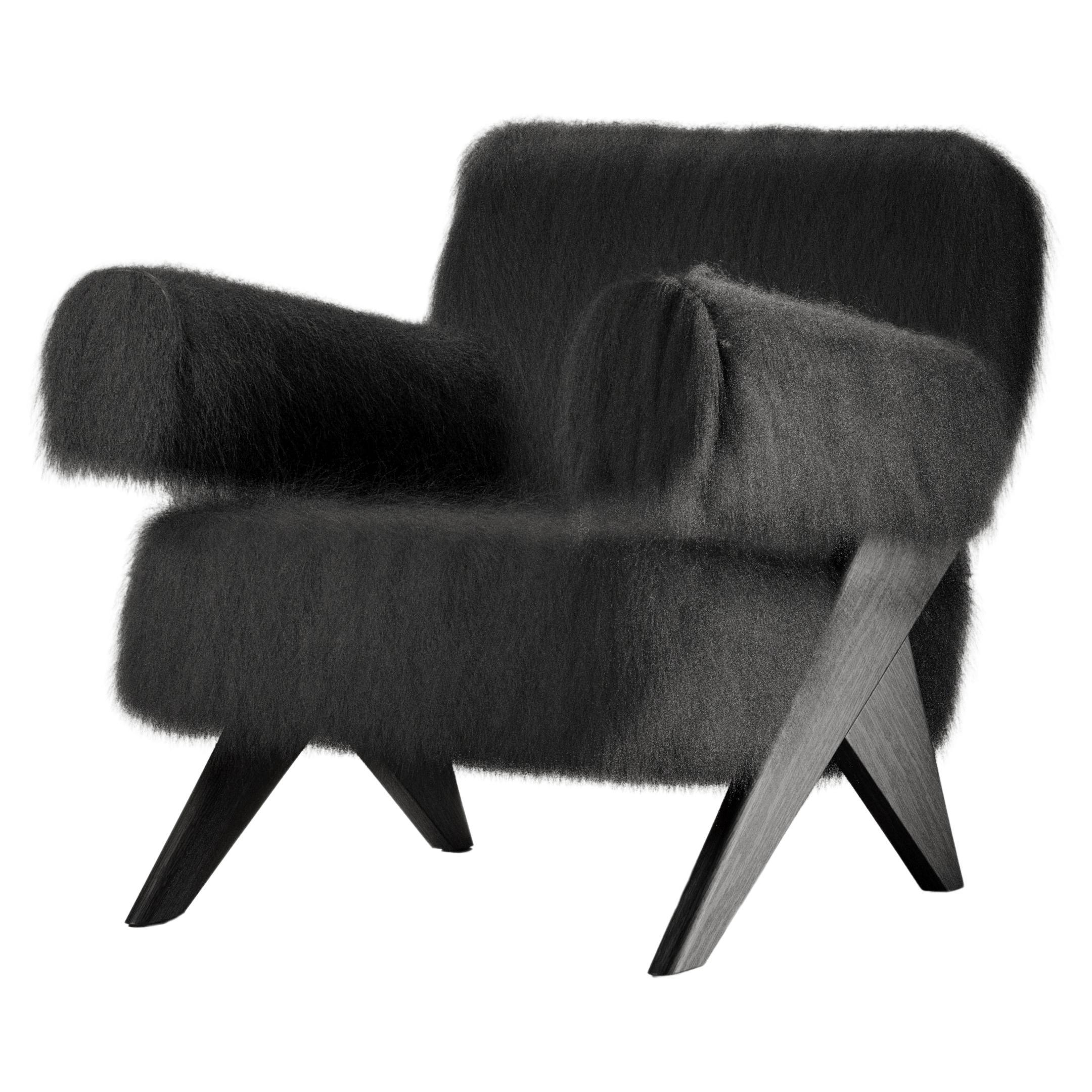 Mongolian Fur Souvenir Armchair by Gio Pagani For Sale