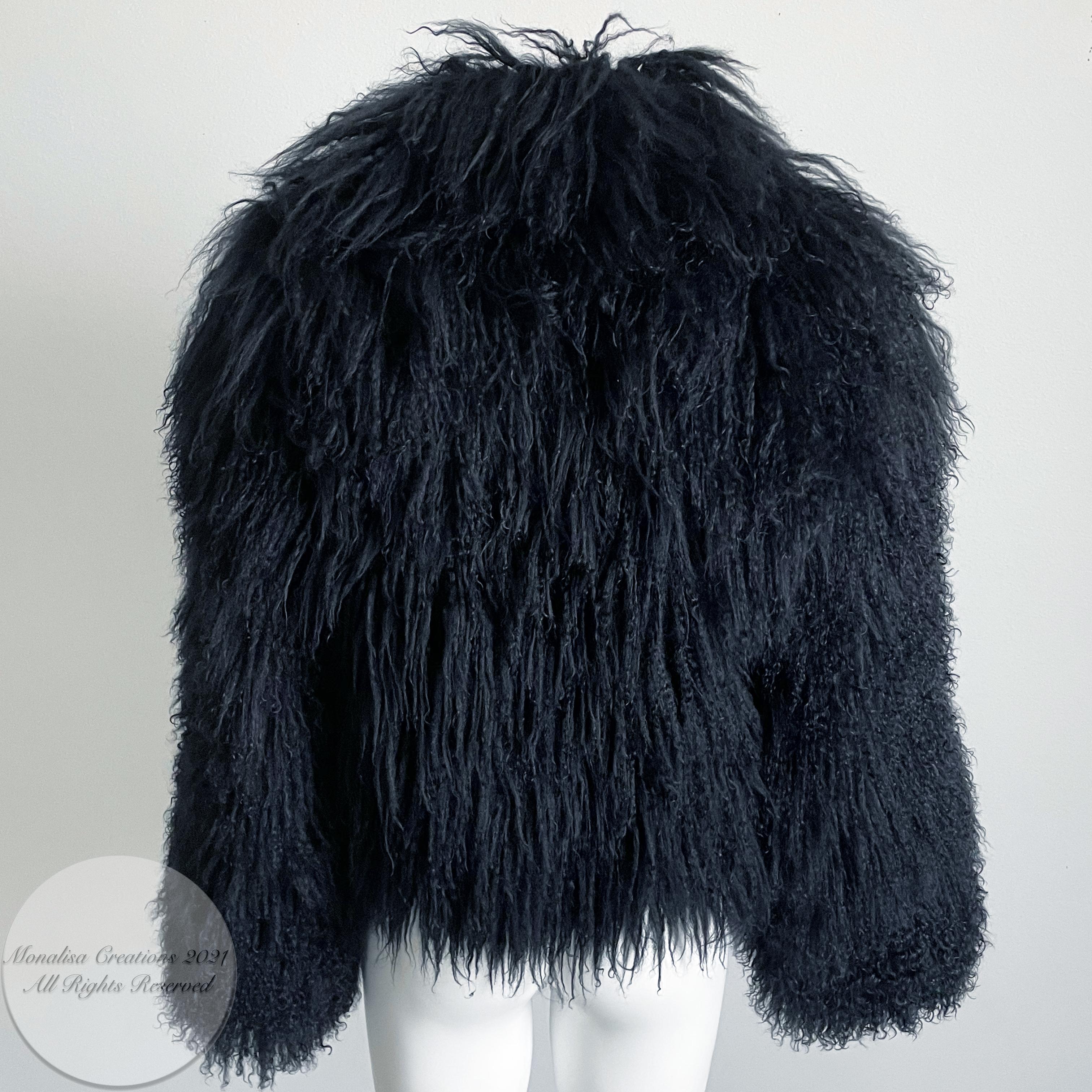 mongolian fur coat black