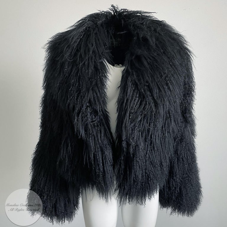 Mongolian Lamb Fur Jacket Louis Feraud for Saks Fifth Avenue Vintage ...