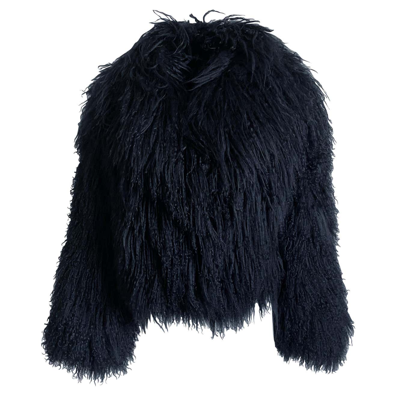 Mongolian Lamb Fur Jacket Louis Feraud for Saks Fifth Avenue Vintage ...