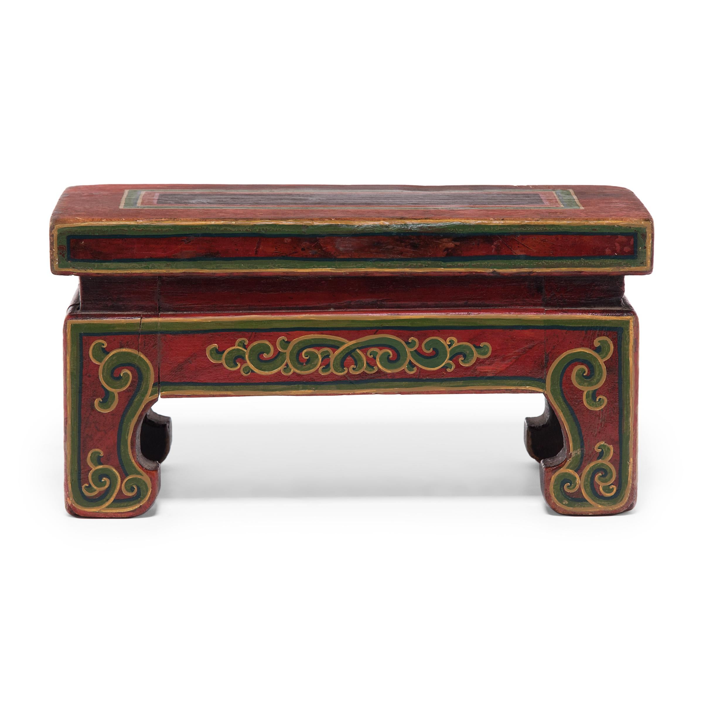 Hand-Painted Mongolian Painted Display Stand
