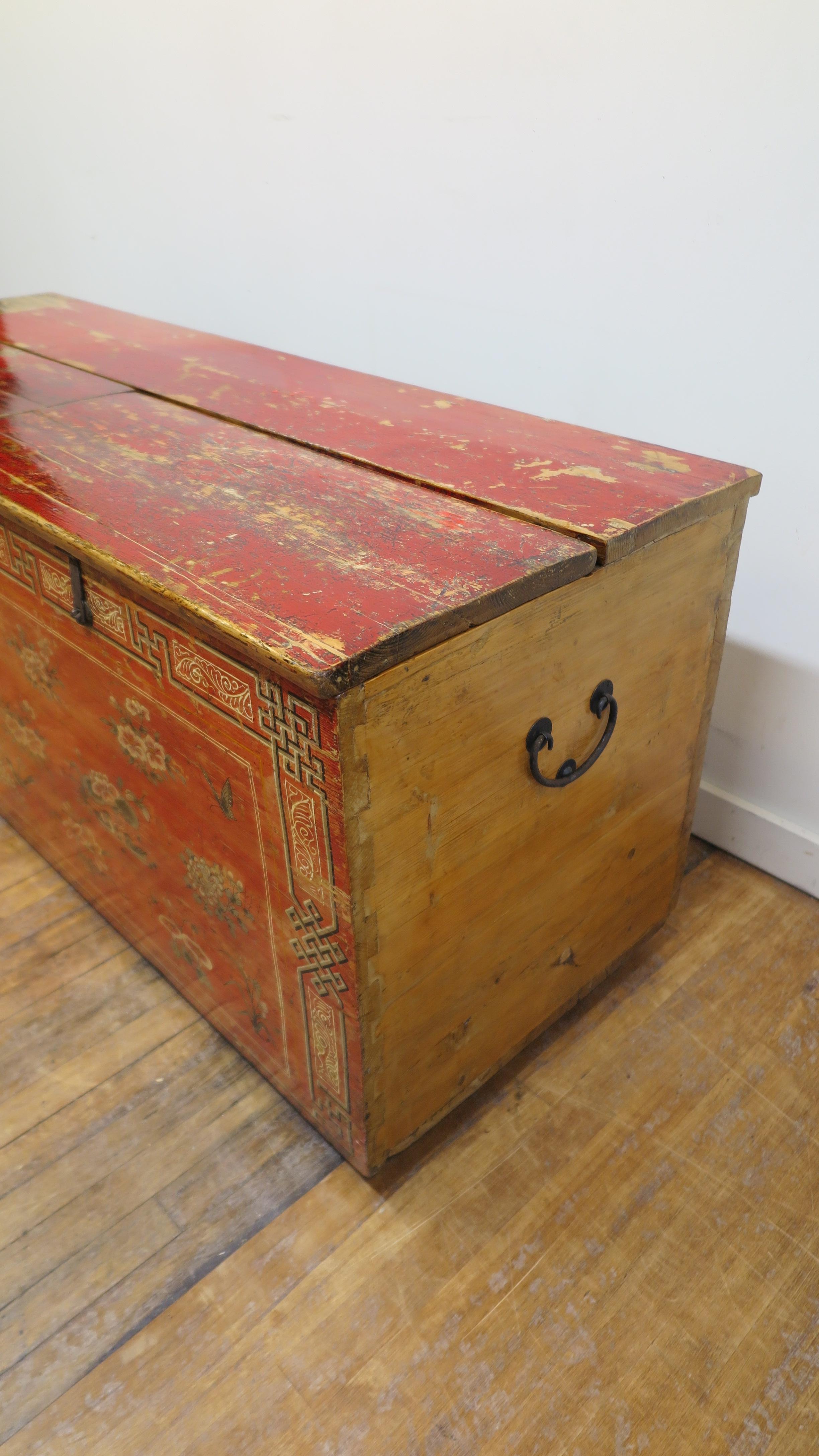 Mongolian Painted Trunk  For Sale 1