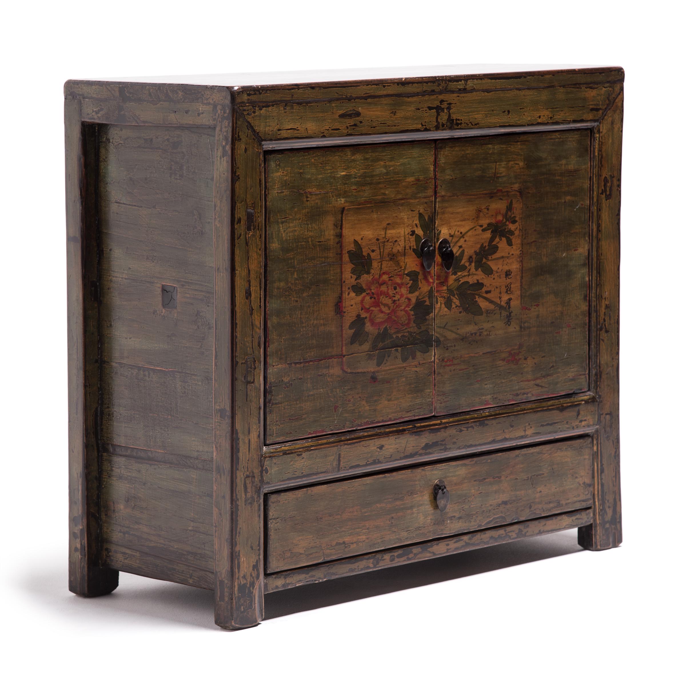 Pine Mongolian Spring Blossom Painted Chest