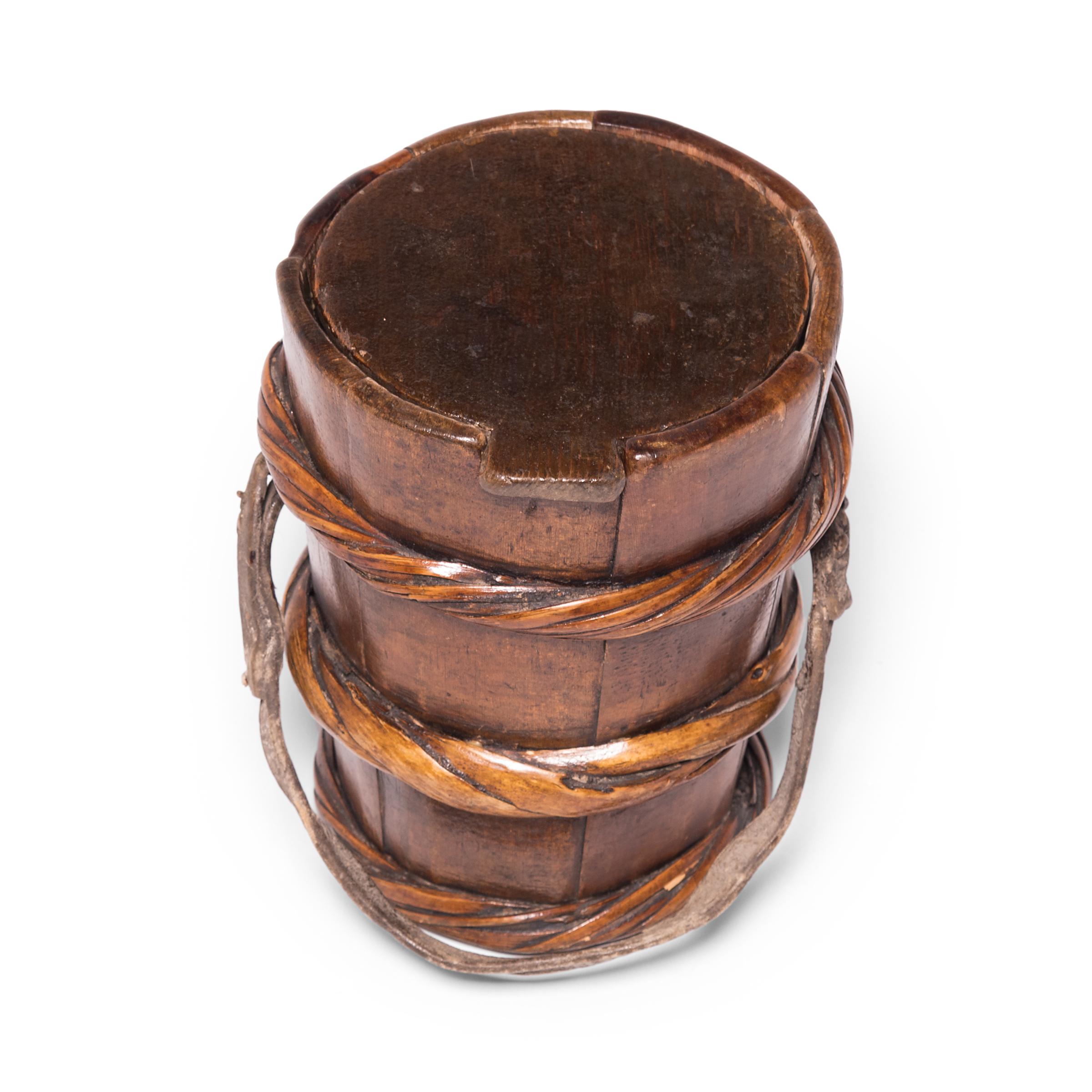This beautifully-aged wooden container dates to the late 19th century and was used to transport and store a nutritious butter made from yak’s milk. Food was scarce on the Mongolian steppes and had to be carefully rationed so that nothing was wasted.
