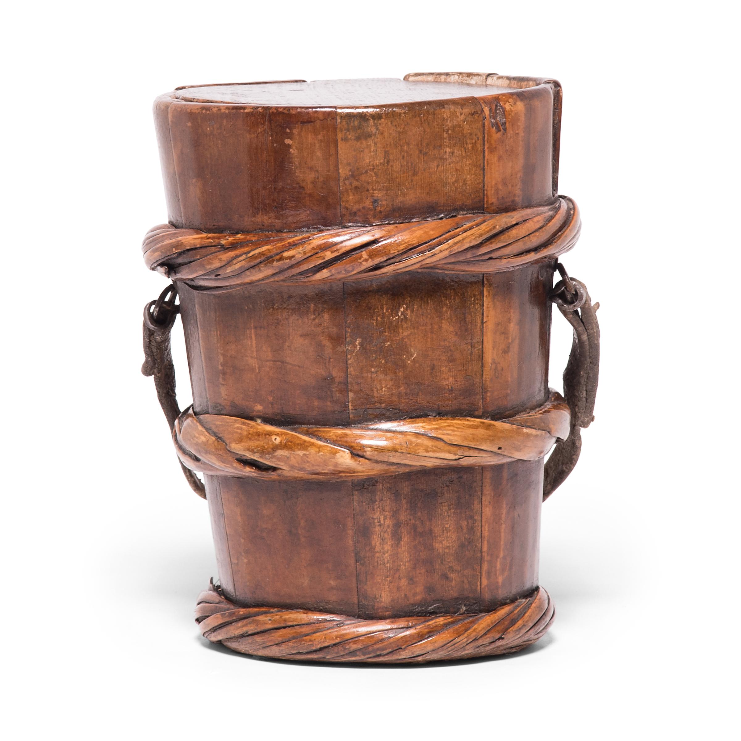 Leather Mongolian Yak Butter Container, c. 1900 For Sale