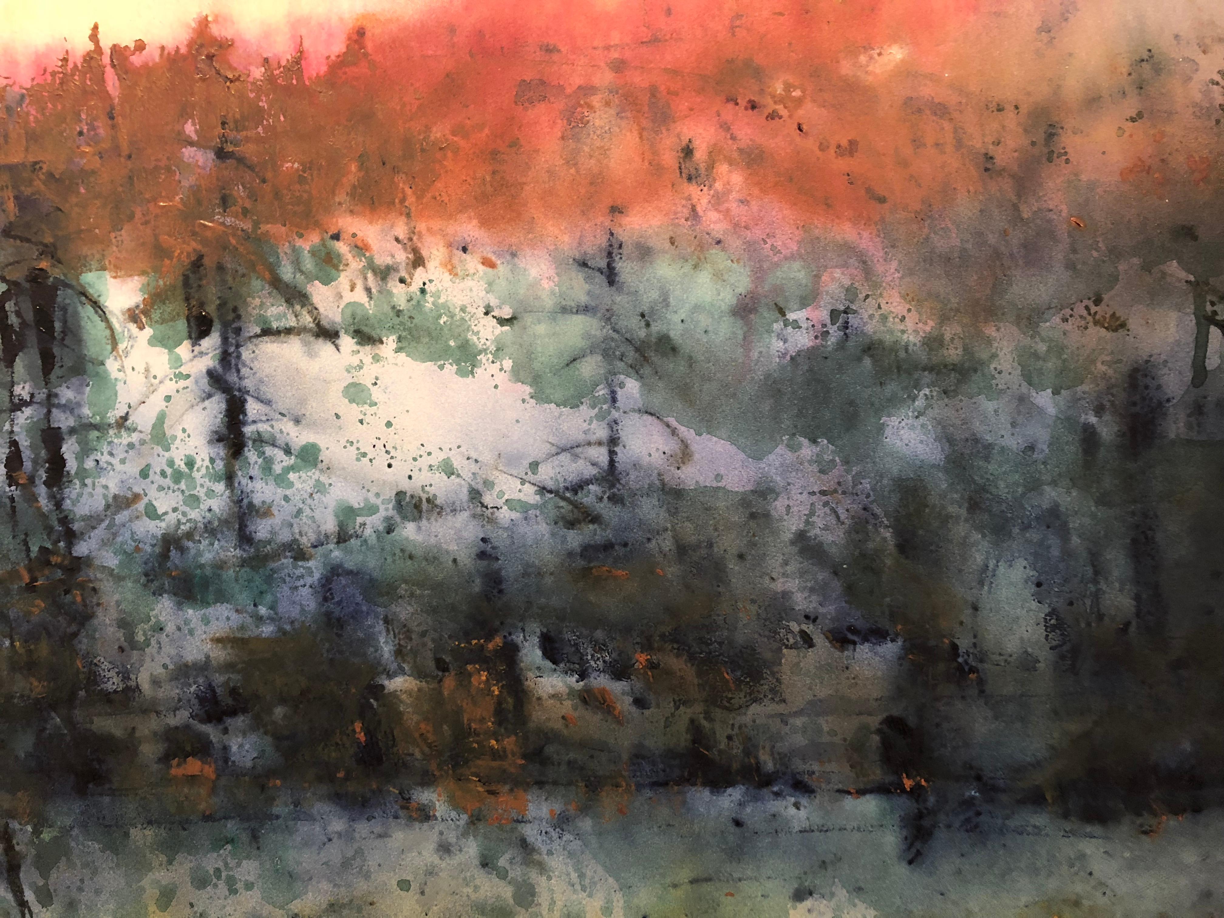 Monica Angle Zeitgenössisches Gemälde großformatige Landschaft abstrakt 2014 im Angebot 3