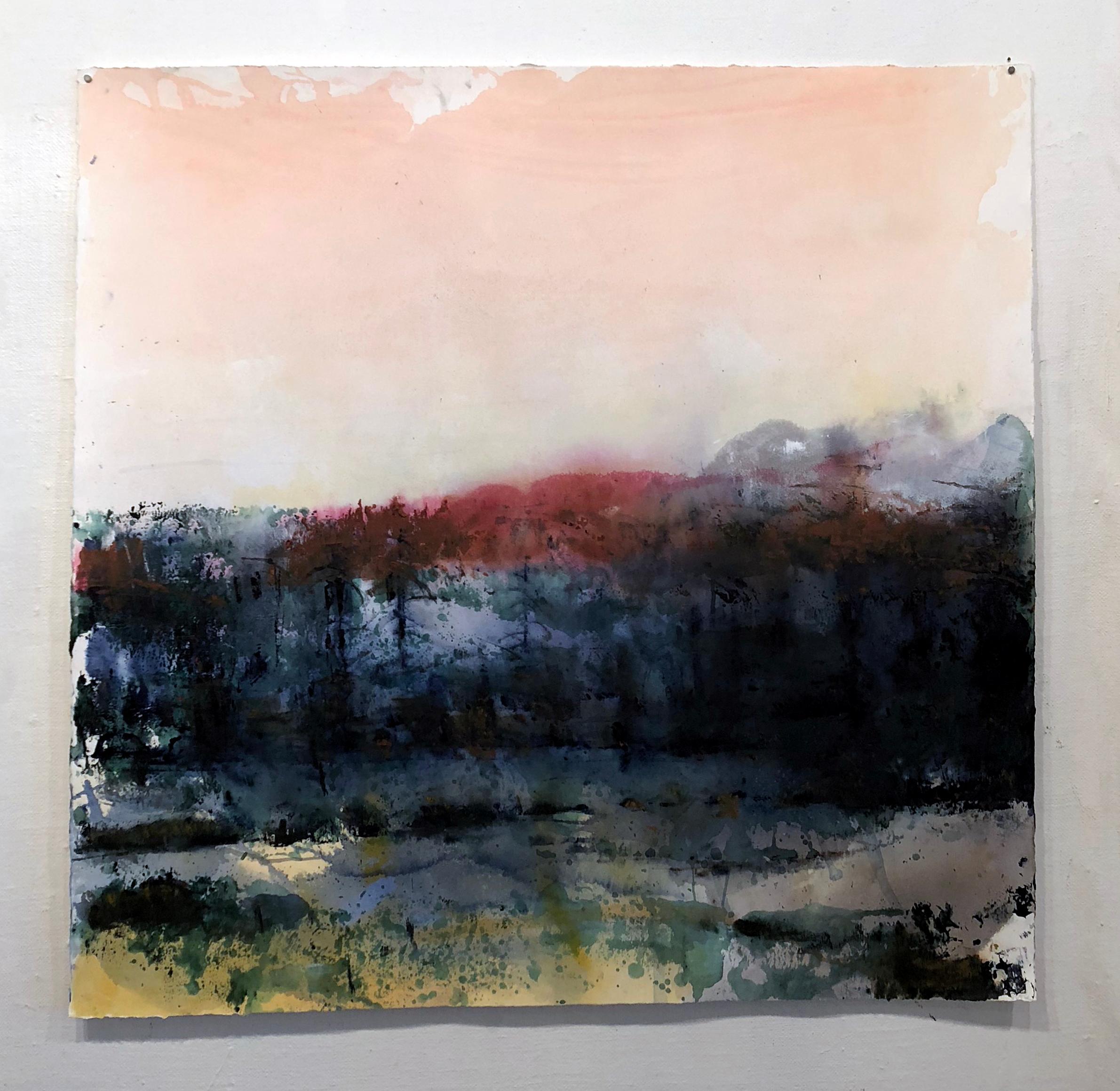 Monica Angle Zeitgenössisches Gemälde großformatige Landschaft abstrakt 2014