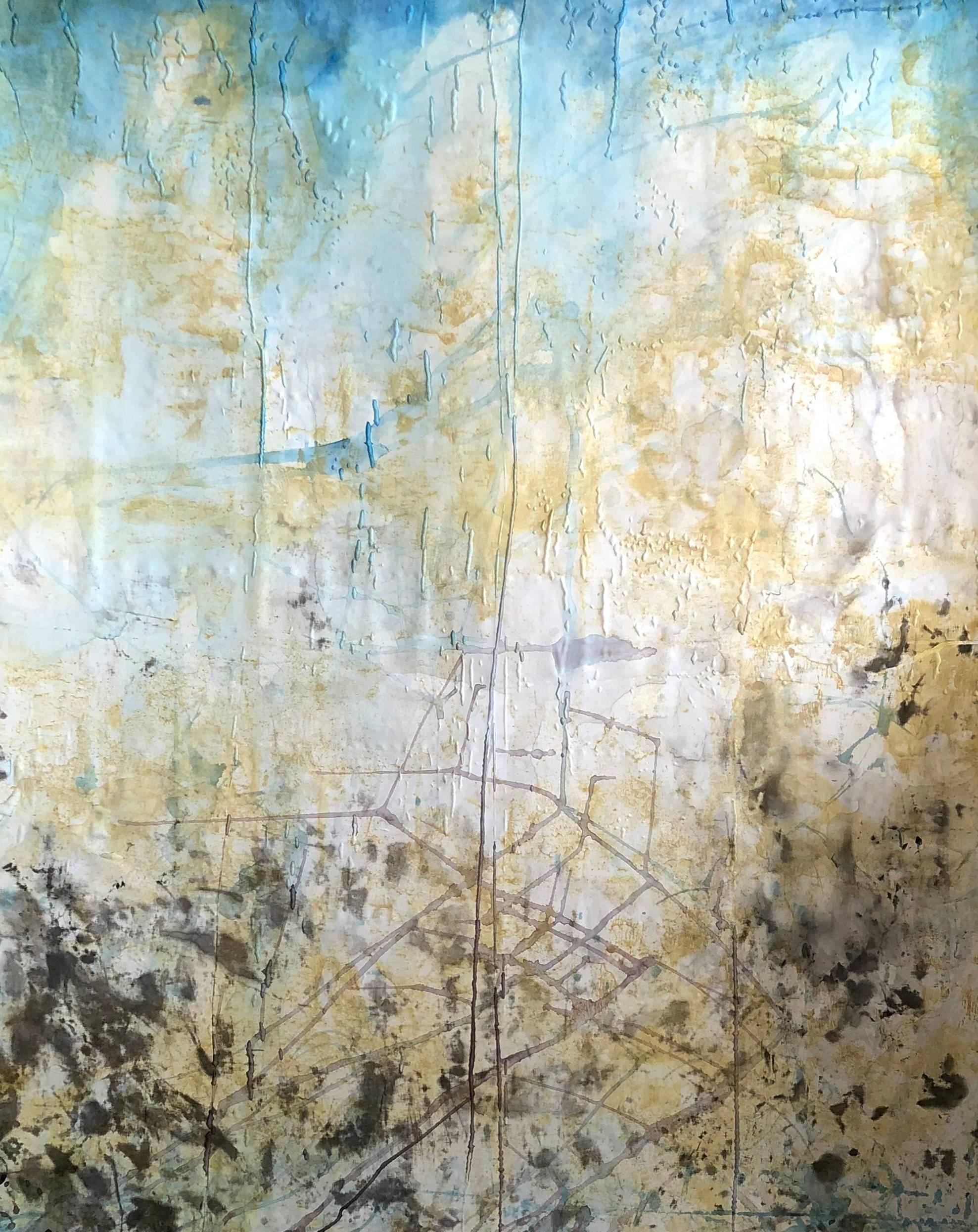Monica Angle Abstract Painting - Transfers Series (Natural)