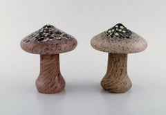 Monica Backström for Kosta Boda, Five Mushrooms in Art Glass, 1980s
