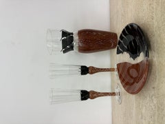 Monica Backström for Kosta Boda Tonga Glass pitcher vase glasses and plate