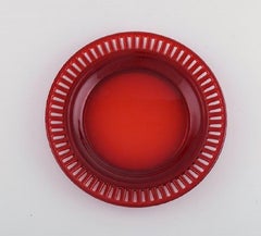 Monica Bratt for Reijmyre, Six Plates in Red Mouth-Blown Art Glass, 1950s / 60s