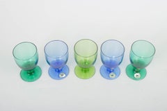 Monica Bratt para Reijmyre, Suecia. Juego de cinco vasos de chupito. Años 60/70