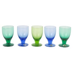Monica Bratt para Reijmyre, Suecia. Juego de cinco vasos de chupito. Años 60/70