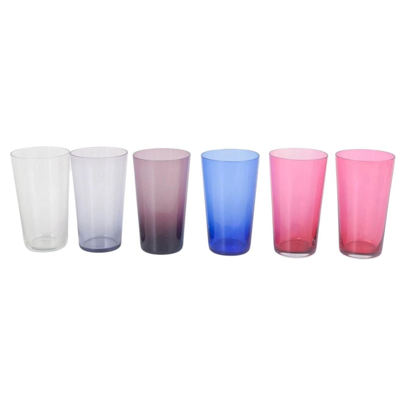 Monica Bratt for Reijmyre, Sweden. Set of six drinking glasses. 1960s/70s
