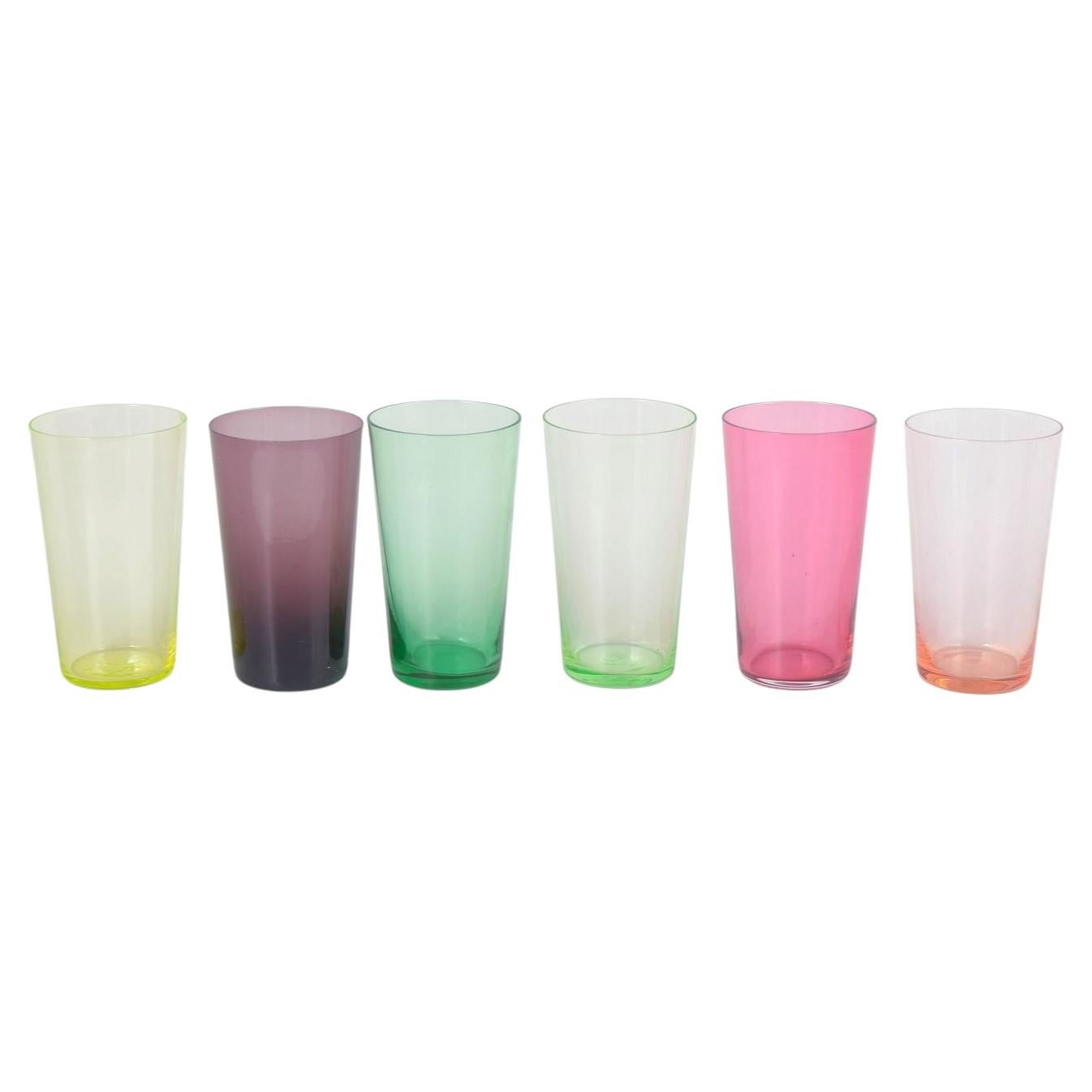 Monica Bratt for Reijmyre, Sweden. Set of six drinking glasses. 1960s/70s
