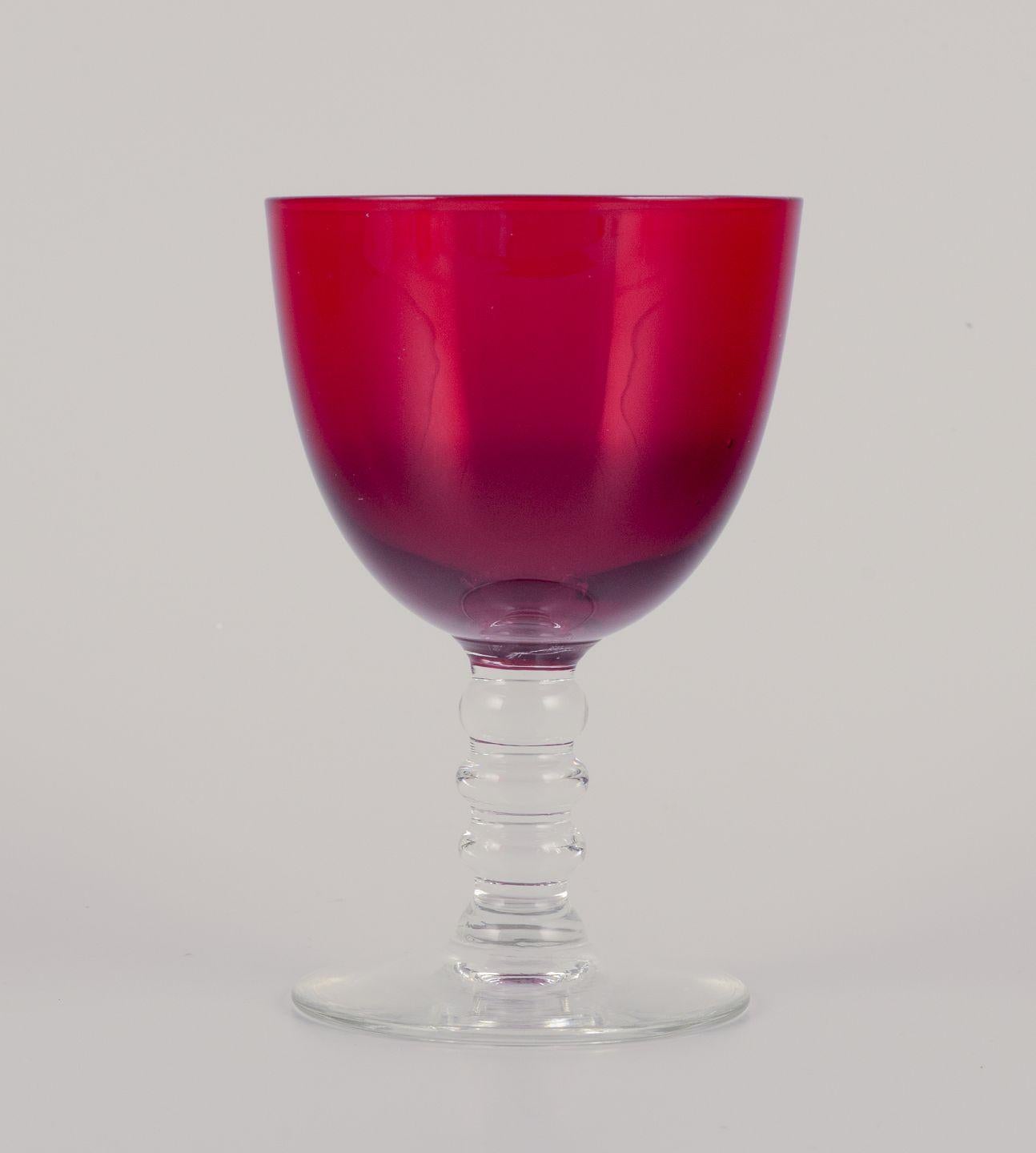 Suédois Monica Bratt pour Reijmyre, Suède. Ensemble de six verres à vin 
