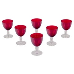 Monica Bratt pour Reijmyre, Suède. Ensemble de six verres à vin "Rosemarie".
