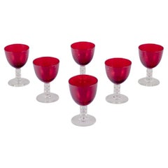 Monica Bratt pour Reijmyre, Suède. Ensemble de six verres à vin "Rosemarie".