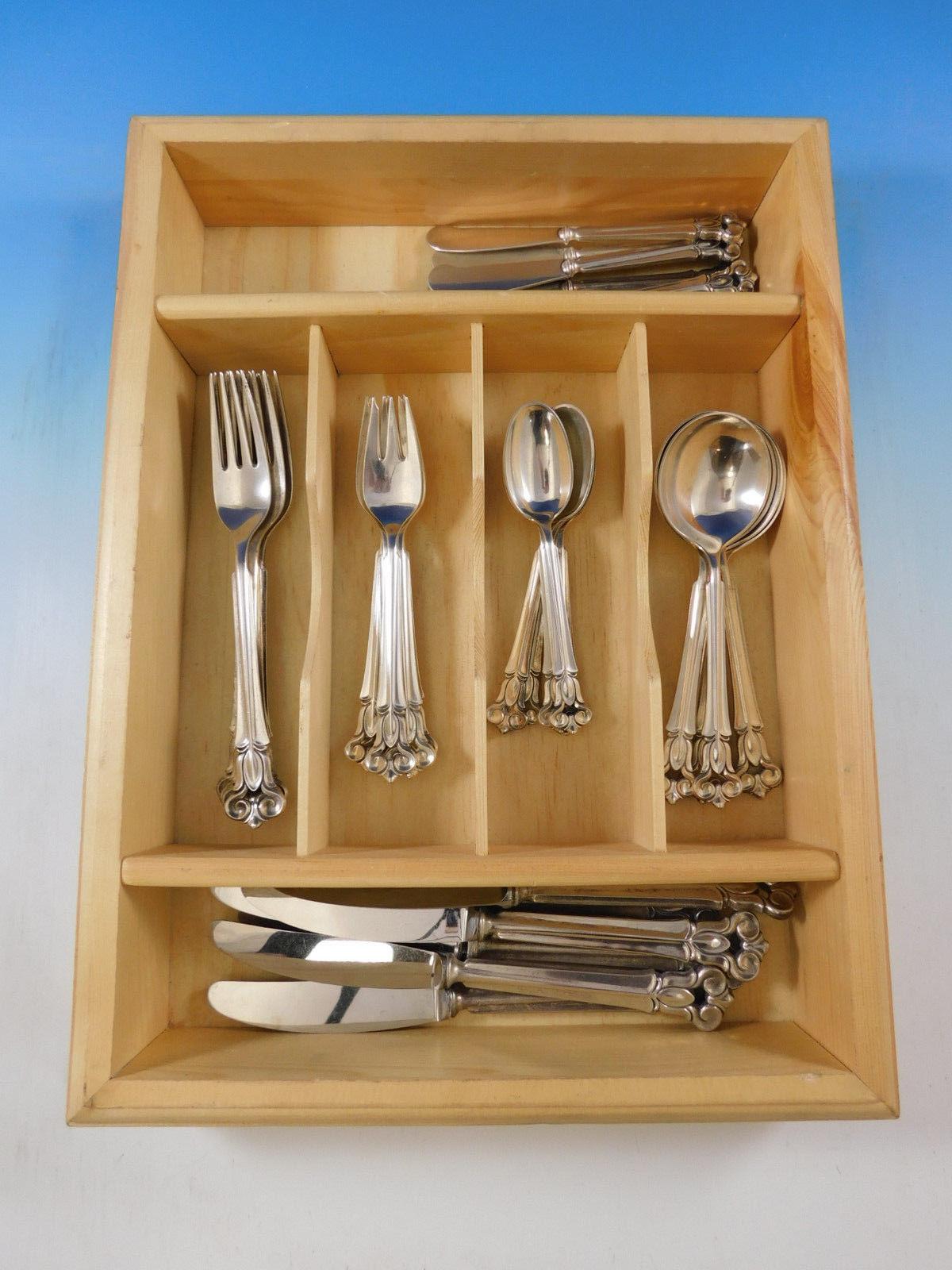 20th Century Monica by Cohr Danish Sterling Silver Flatware Set for 6 Service 30 Pieces