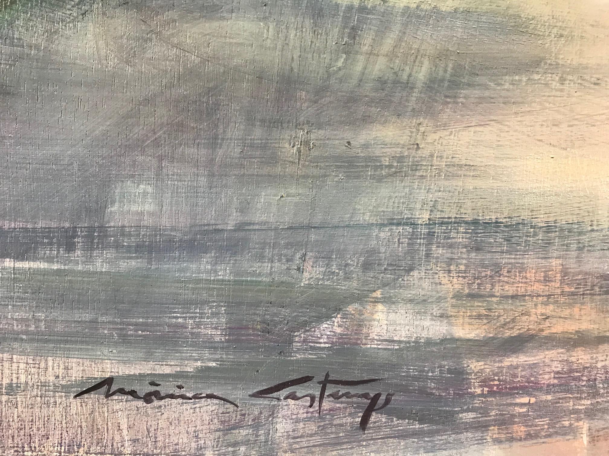 ''Après la pluie'' Peinture à l'huile contemporaine d'une jeune fille Wander à Barcelone en vente 1