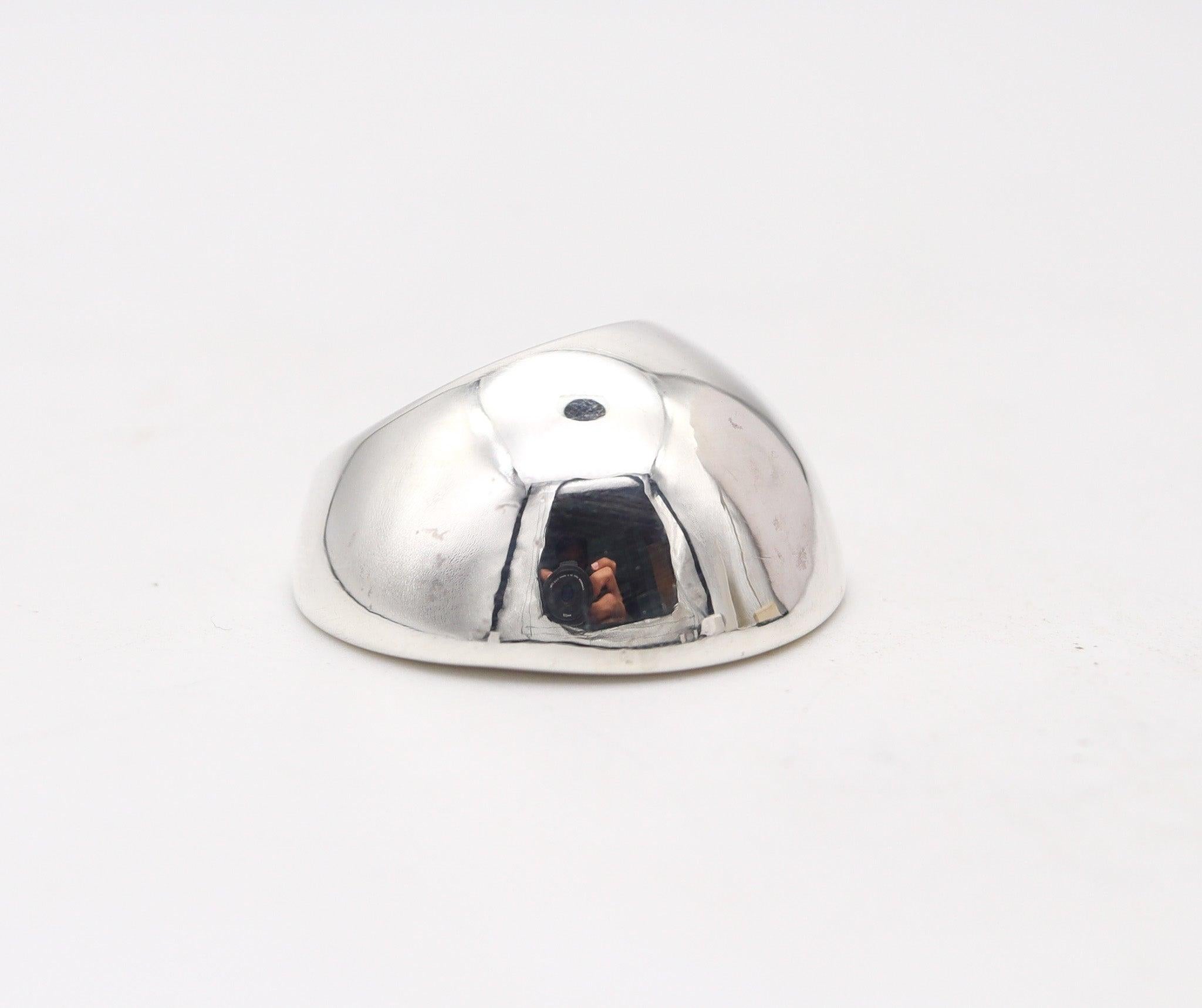 Moderniste MONICA COSCIONI Italie Bague sculpturale géométrique en argent massif .925 en vente