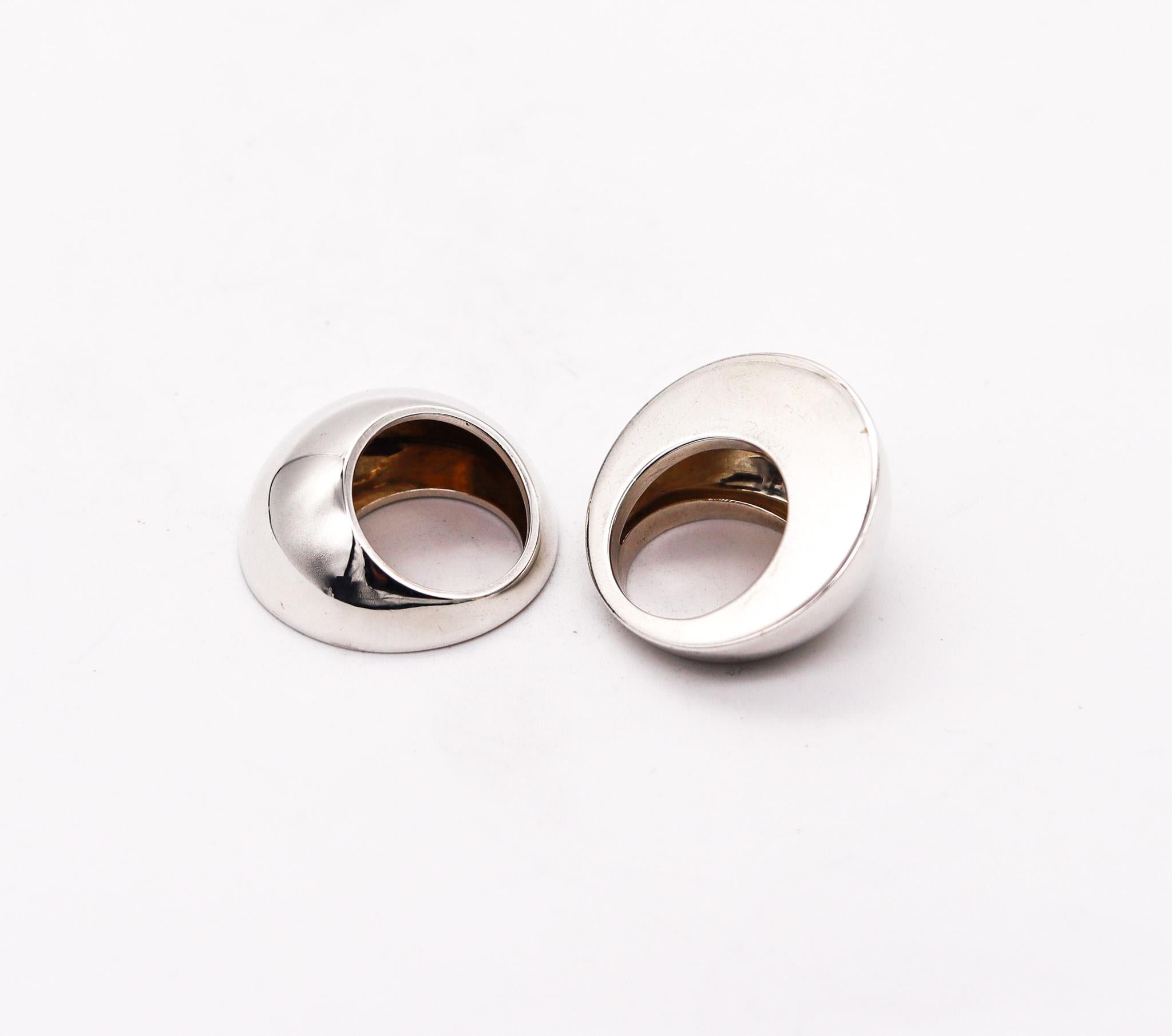 Women's or Men's Monica Coscioni Italy Geometric Set of Stackable Rings in Solid .925 Sterling For Sale