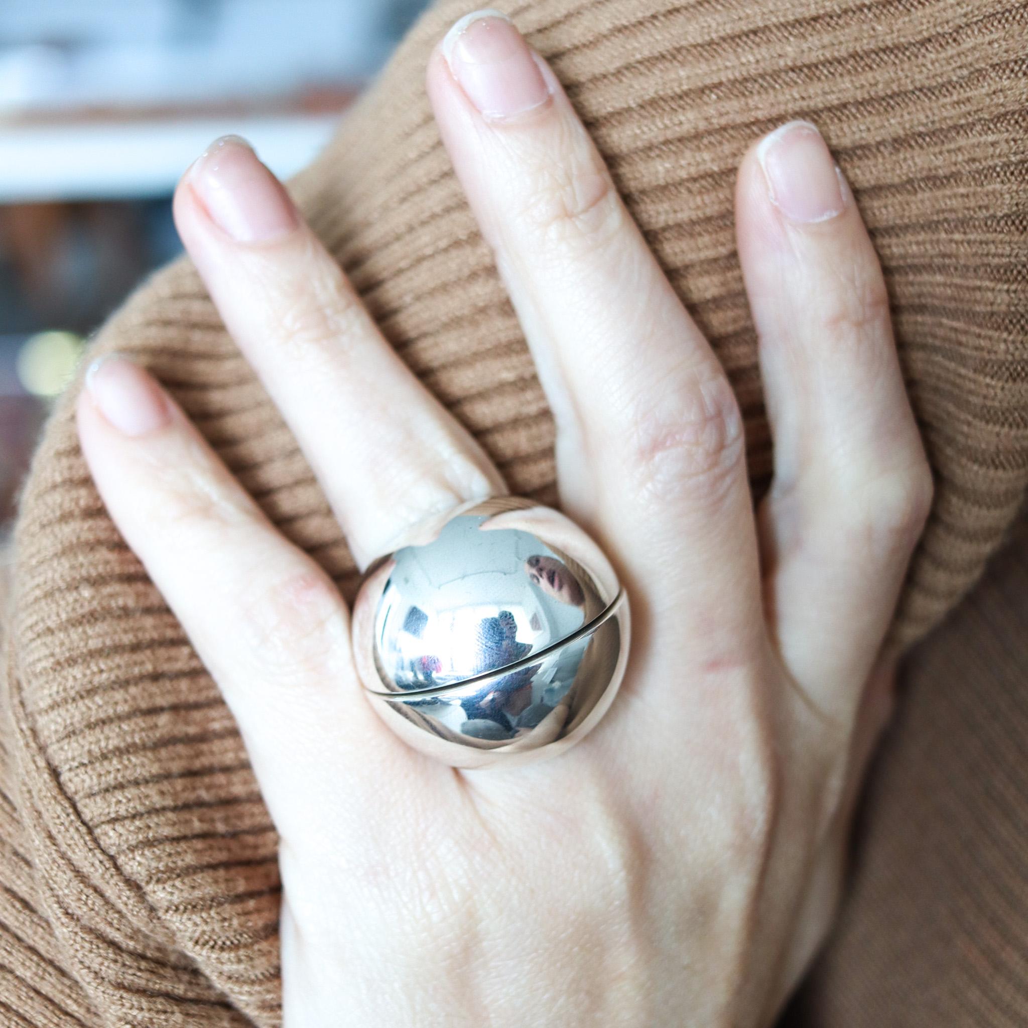 Monica Coscioni Italy Geometric Set of Stackable Rings in Solid .925 Sterling For Sale 1
