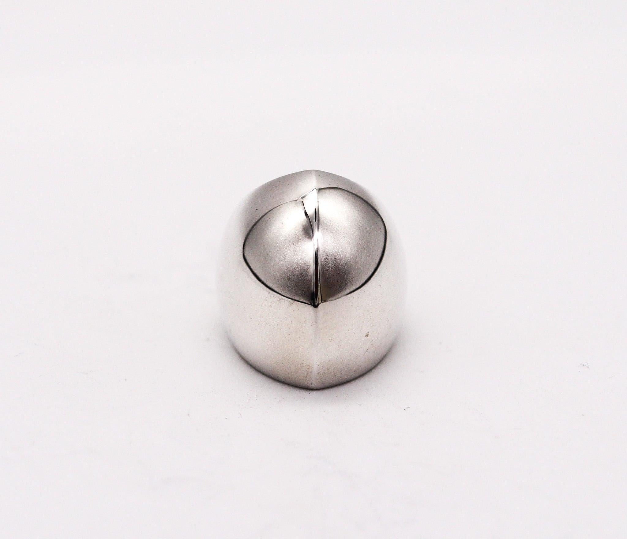 Contemporaneo Monica COSCIONI Anello da cocktail modernista con cupola in argento massiccio 925 A. Silver in vendita