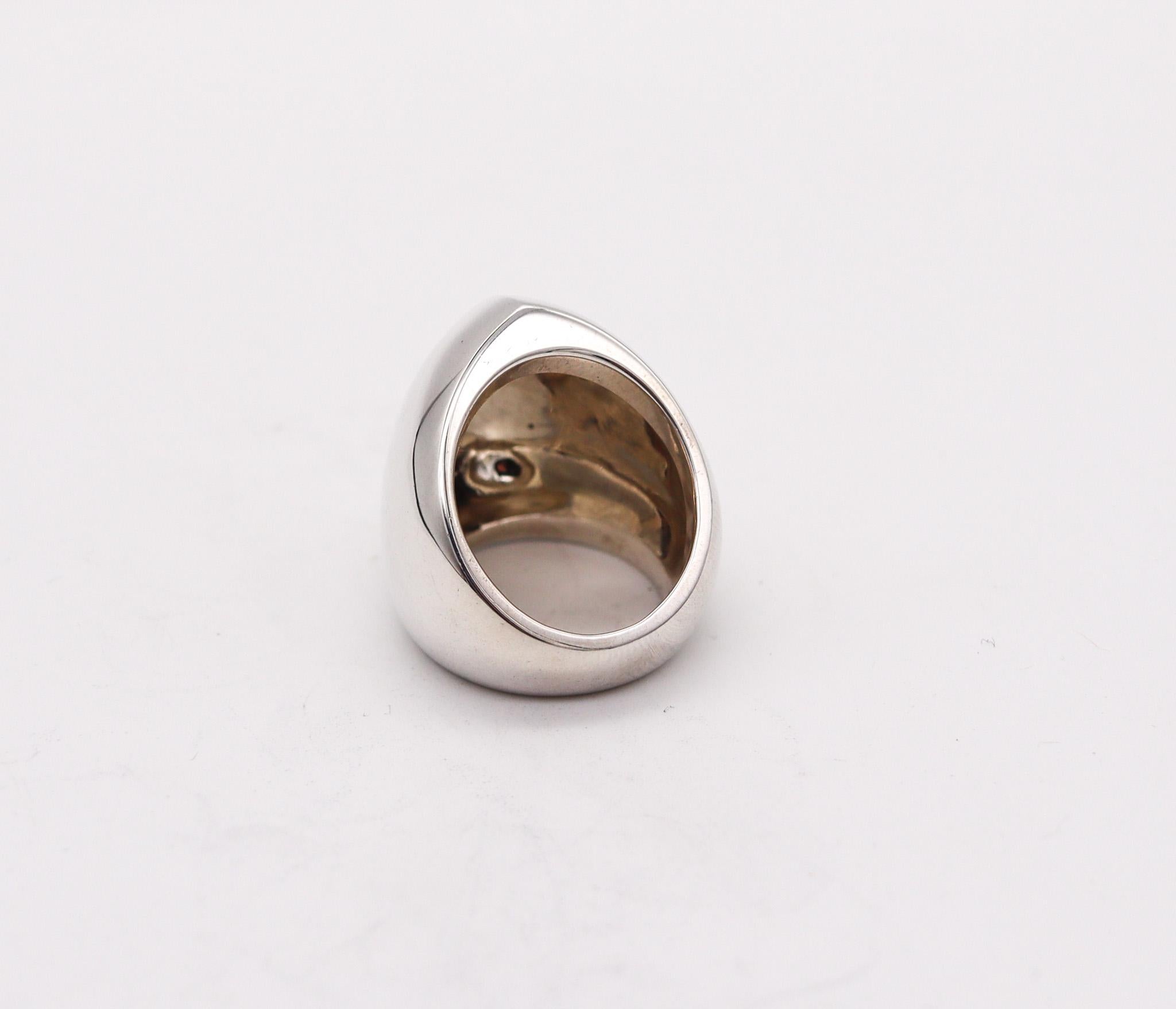 Contemporary Monica Coscioni Modernist Cocktail Domed Ring in Solid .925 Sterling Silver For Sale