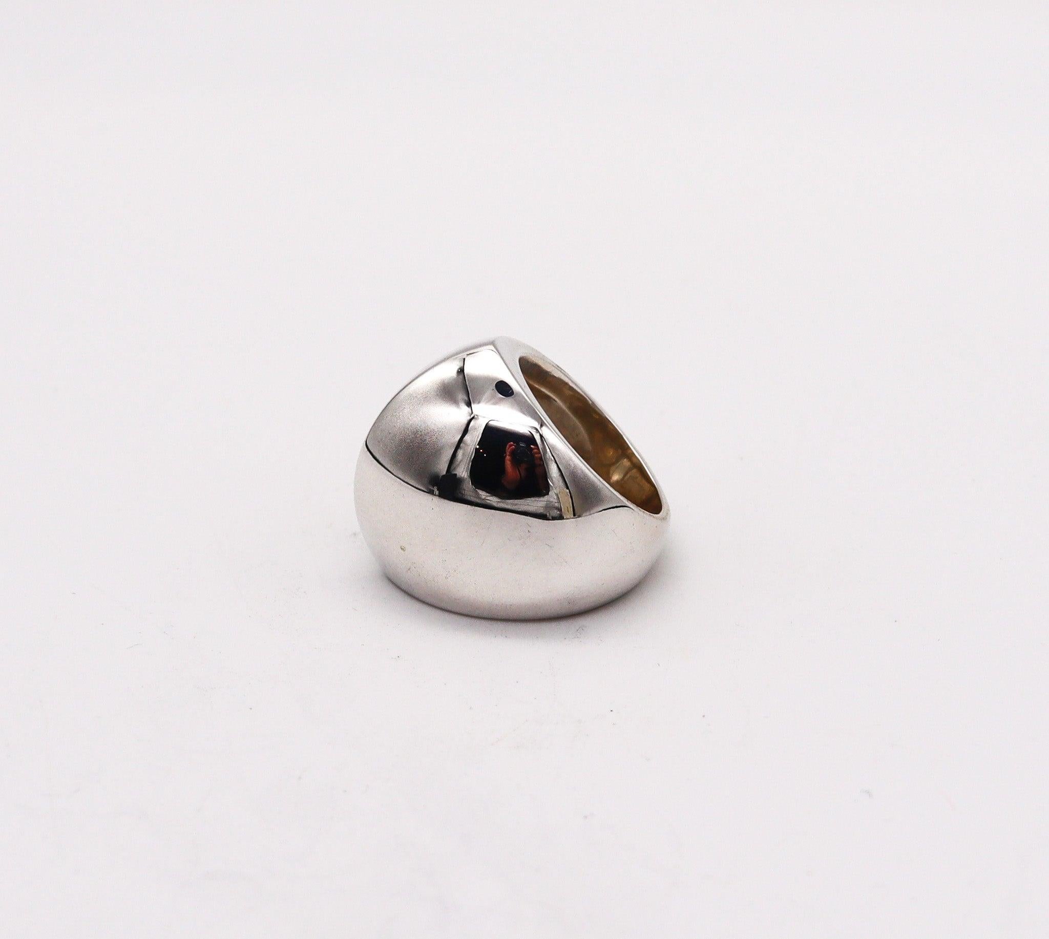 Monica COSCIONI Anello da cocktail modernista con cupola in argento massiccio 925 A. Silver In condizioni ottime in vendita a Miami, FL