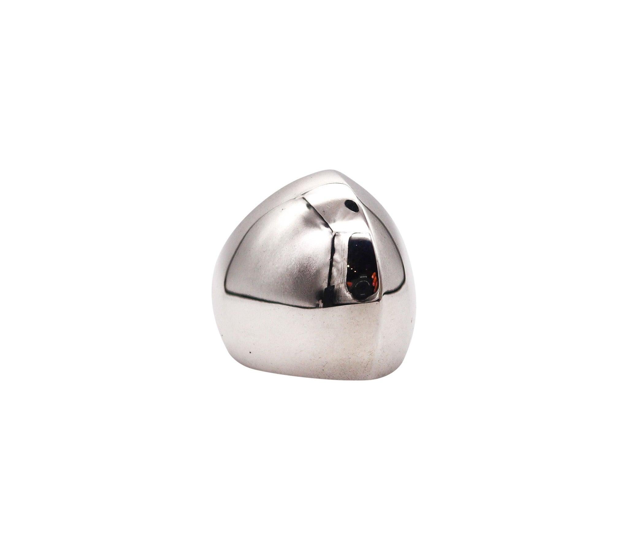 Donna Monica COSCIONI Anello da cocktail modernista con cupola in argento massiccio 925 A. Silver in vendita