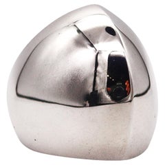 MONICA COSCIONI Anillo de cúpula modernista de cóctel en plata de ley .925 maciza