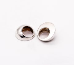 Par de anillos apilables modernistas Monica Coscioni de plata de ley 925 maciza