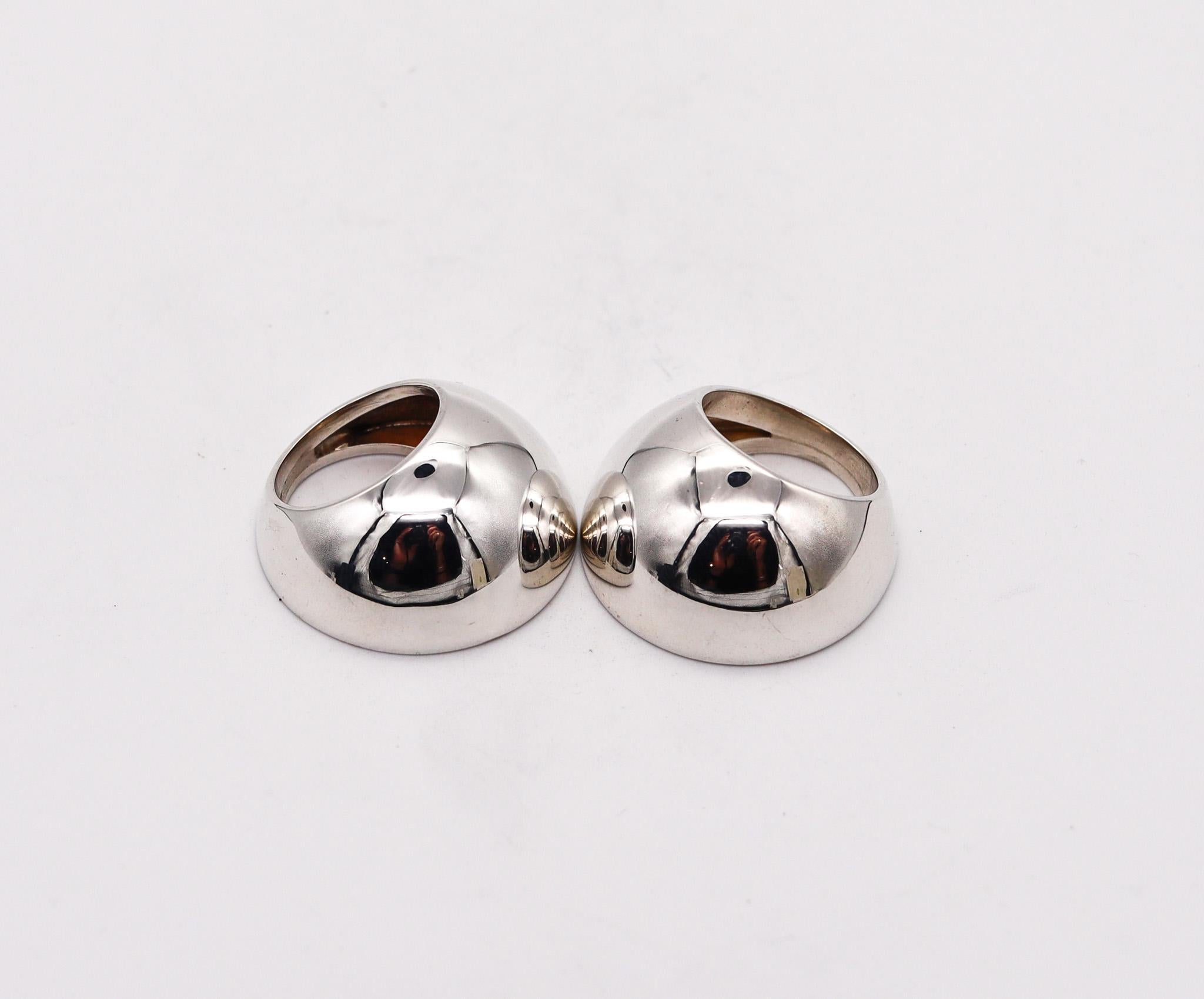 Monica Coscioni Modernist Pair Of Stackable Rings In Solid .925 Sterling Silver For Sale 1