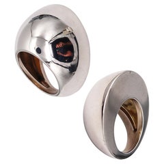 Monica Coscioni Modernist Paar stapelbare Ringe in massivem 925er Sterling Silber