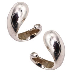 Monica Coscioni Boucles d'oreilles sculpturales torsadés modernistes en argent sterling massif .925