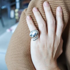 Monica Coscioni Modernist Twisted Sculptural Ring in Solid .925 Sterling Silver
