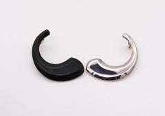 Monica Coscioni Roma Positive And Negative Earrings .925 Sterling Silver & Ebony