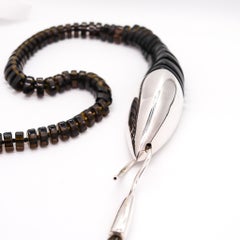 Monica Coscioni Roma Snake Necklace in .925 Sterling Silver with 1595 Cts Topaz