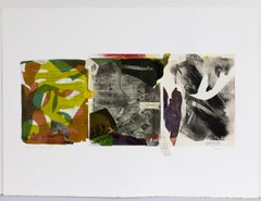 "Un viaje en autobús por el bosque-Etapa 5", Abstracto, Negro, Verde, Naranja, Collage, 2023