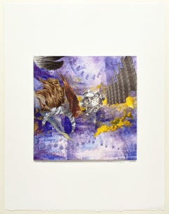 "From Here to the End", Surreal, Abstract, Flowers, Purple, Collage, Monotype